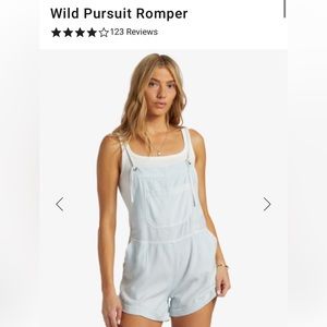 Billabong Wild Pursuit Romper, light chambray, medium